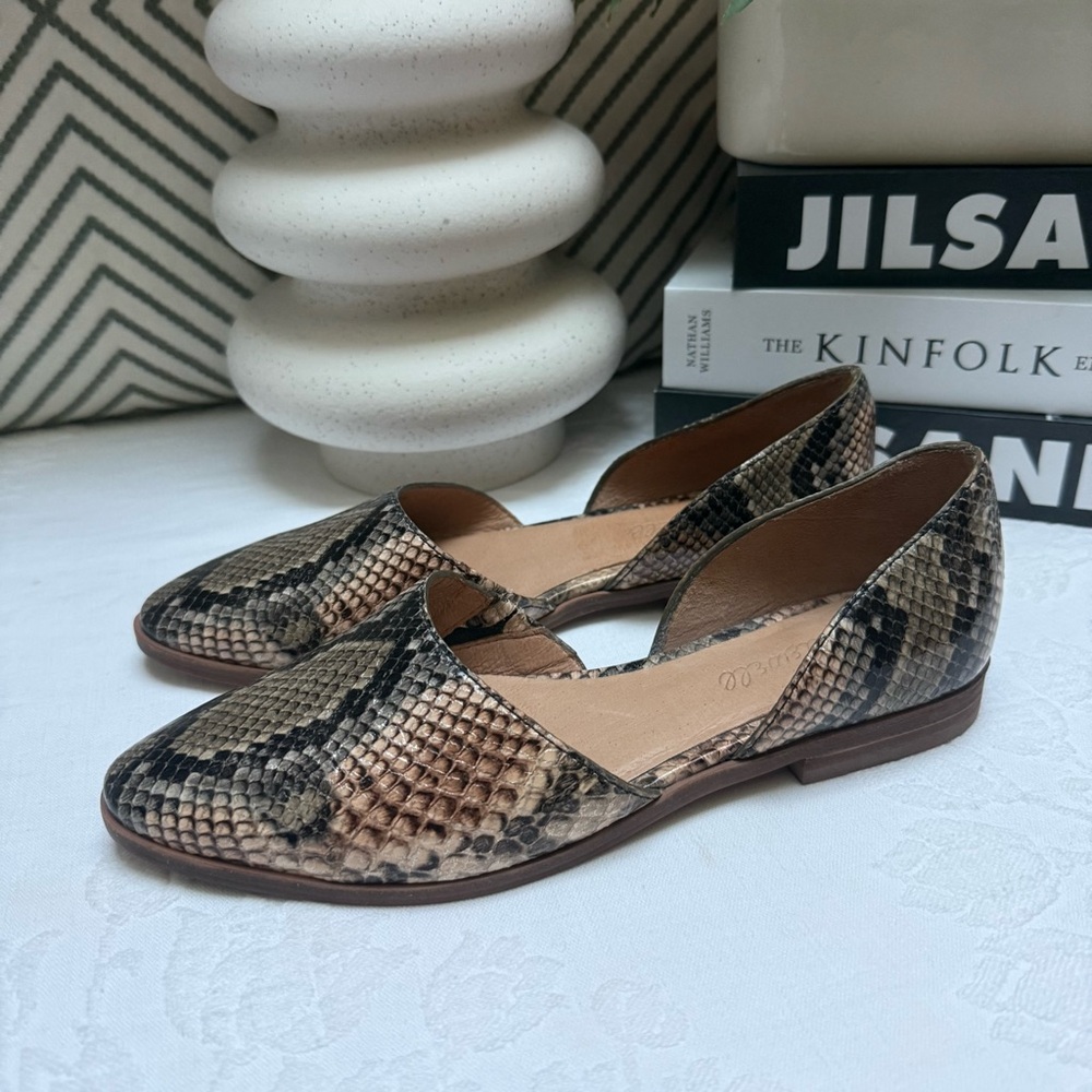 Madewell Brown Snakeskin Flats
